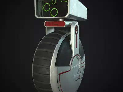 Sci-Fi courier bot Low-poly 3D model