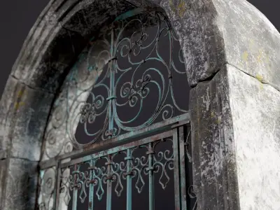 Medieval Forged Door for the garden Low-poly 3D model