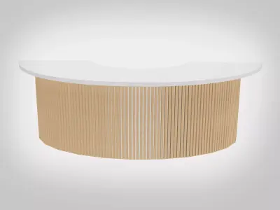 Scandinavian Reception desk 8 feet Low-poly 3D model