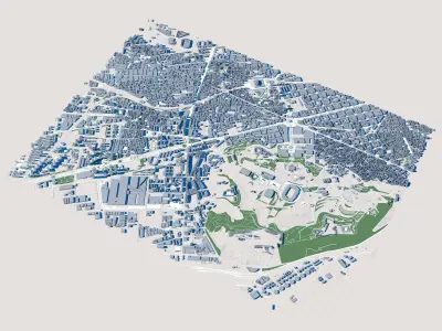 Part Of Barcelona City Spain 1 3D model