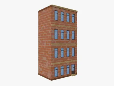 Cartoon Buildings Pack Low-poly 3D model