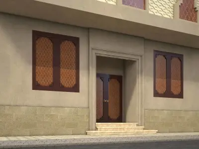 Exterior of classic building in islamic style 3D model