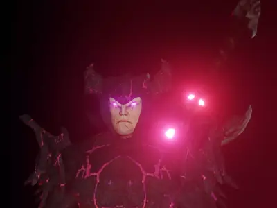 Hardos man in armor with glowing lights 3D model