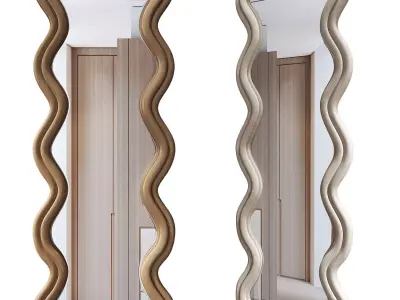 Wavy Floor Mirror Low-poly 3D model