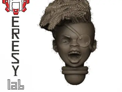 Heresylab - Female Sci-Fi heads for conversions SET 17 of 21 3D print model