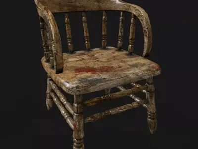  Vintage Saloon Furniture Collection 41 Rustic Western Props Low-poly 3D model