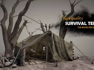 Survival Tent v7 3D model