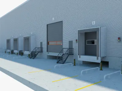 Warehouse Logistic 4 interior and exterior 3D model