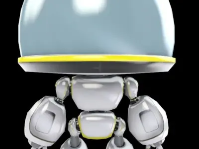 Robots Dice WHT Low-poly 3D model