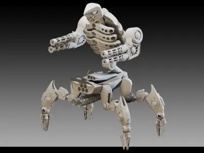 6 Creature Robots- High detail 3d models Low-poly 3D model