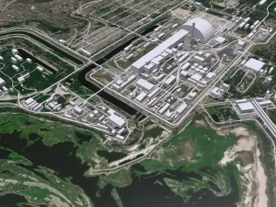 Cityscape Chornobyl  nuclear power plant in Ukraine 3D model