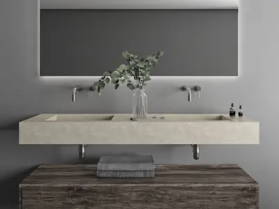 Residential Interior Of Modern Bathroom 3D model