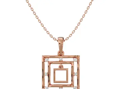 Light Minimalist Diamond Ring Earrings Pendant Set 3D print model