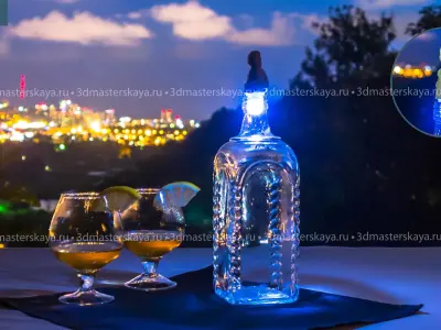 table lamp for a bottle of fireflies 3D print model