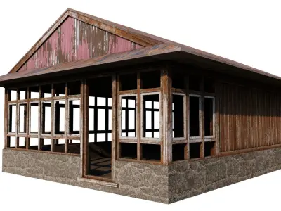 Tea House Low-poly 3D model