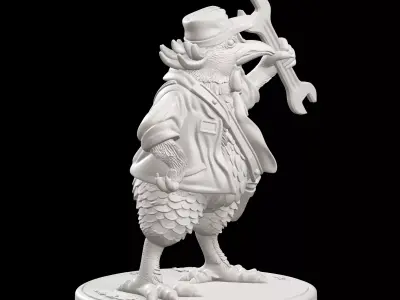 Gallusoid Mechanic Mutant Chicken Overlord Mechanical Specialist 3D print model