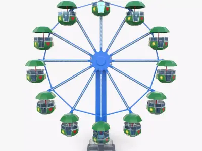 Animated ferris wheel v2 3D model