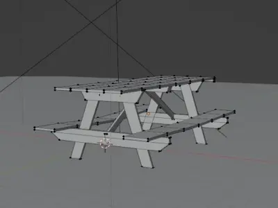 Metal Picnic Table 3D model