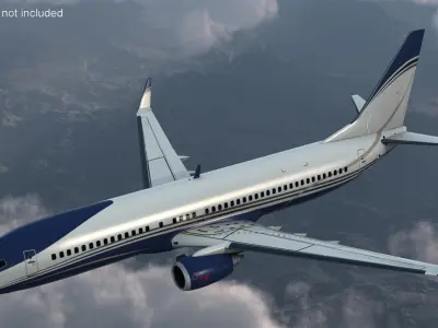  Boeing 737-800 with Interior Rigged for Maya 