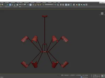 VINTAGE CHANDELIER IN ANTIQUE BRASS 12 ARM Low-poly 3D model