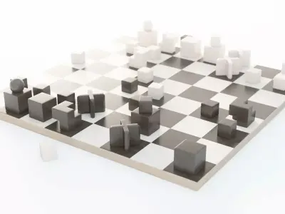Bauhaus Chess Set 3D model