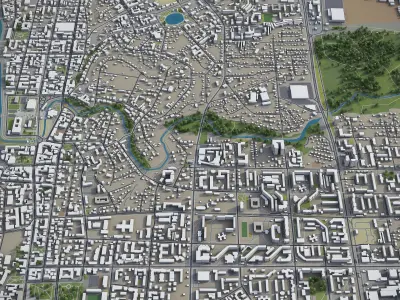 Tomsk  Low-poly 3D model