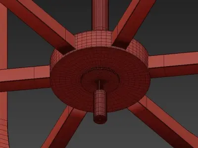 Acrylic Brass Finish Chandelier 3D model