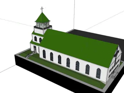 Architecture-Religion-God-Culture-Temple-0100 church with roof 3D model