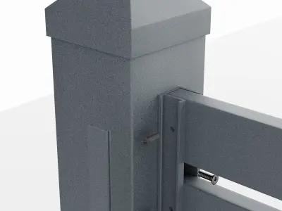 Aluminum Driveway Gate - Model 2 - 10cm  Wall 3D model