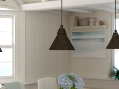 Quesenberry Light Single Cone Pendant - 5 Colour Free 3D model