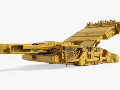  Mechanized Coal Cutting Machine with Conveyor Yellow Rigged 