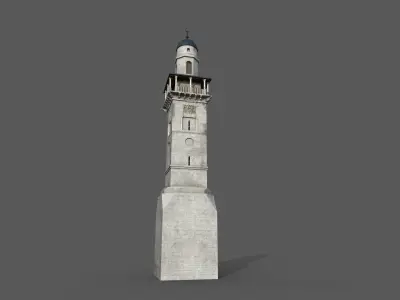 minaret Al Selsela  Chain Gate Minaret Low-poly 3D model