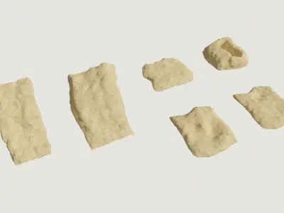 Environmental Cracked Rocks Vol4 - Game Ready and PBR Low-poly 3D model