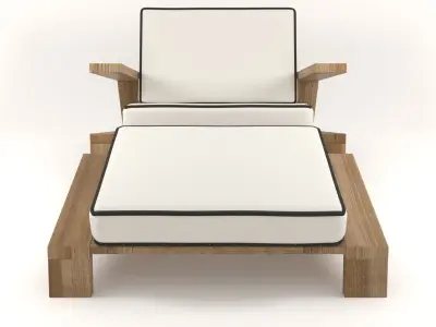 Olema Teak Lounge Chair v2 - 3ds Max 3D model