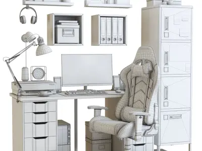 Office workplace  130 3D model