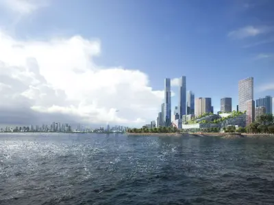 uturistic Waterfront Mixed Use Landmark Complex 3D model