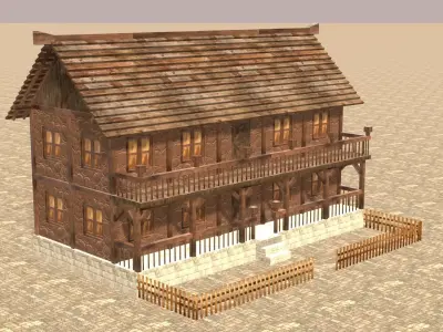 Medieval house fourteen 8 Low-poly 3D model