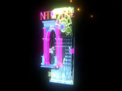 Collectible Holographic Flash Card - NFT Template 3D model