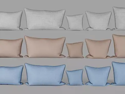 Ultimate Modern Pillow Bundle - 45 Piece Linen-Velvet-PBR 3D Model Pack