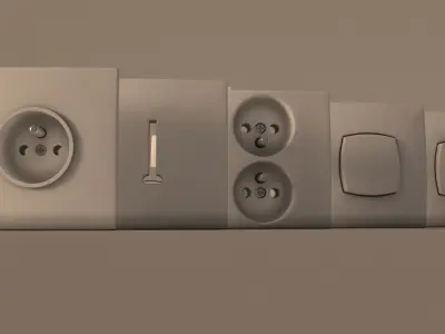 COLLECTION---Electrical outlets and light switches 3D model