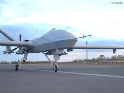  CAIG Wing Loong II Military Drone Vehicle Rigged 