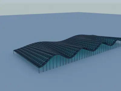 Pack of 12 Architectural structure with complex curve Low-poly 3D model