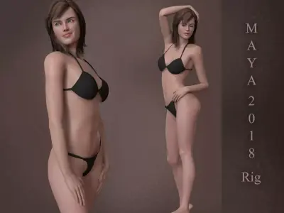 Female Base Maya 2018 Rig 3D model