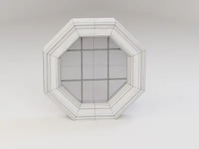Octagon Porthole Window Low-poly 3D model