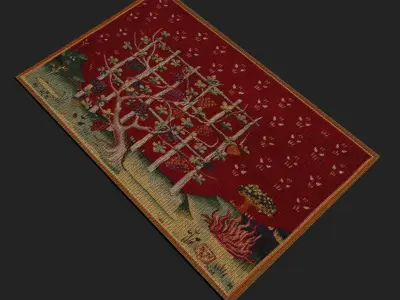 Forsaken Vineyard Tapestry  Low-poly 3D model