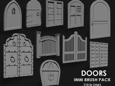 Doors Collection IMM Brush Pack 10 in One 3D model