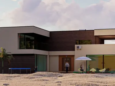 Villa Building 02 Low-poly 3D model