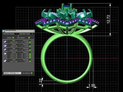 Diamond Ring for Women 3D print model 17