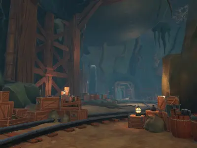 Stylized Lost Cave Low-poly 3D model