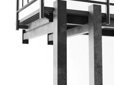 Metal outdoor stair 3D model